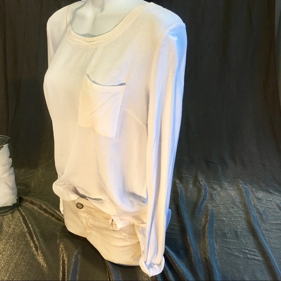 MANOUKIAN sheer soft white beige neutral hi lo top - Picture 6 of 8